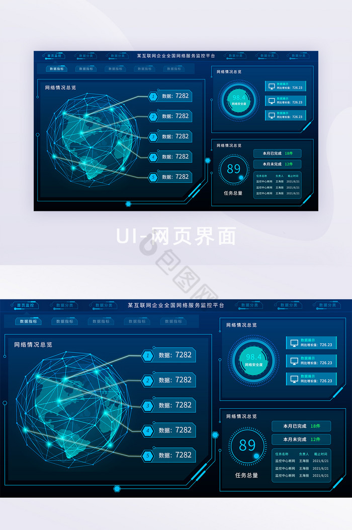 互联网网络服务监控大数据可视化平台图片