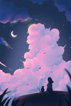 日h5页面浪漫梦幻星空圆月亮图片夜空星空月亮帐篷动图gif蓝色唯美