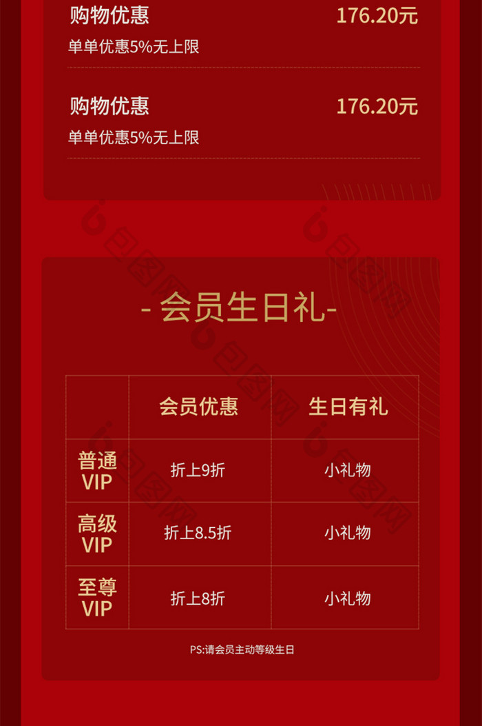 店铺商城会员办理VIP会员周权益活动长图