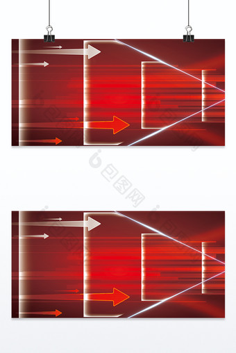 红色商务科技立体空间背景图片