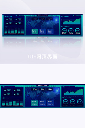 安全后台数据可视化界面网页超级大屏UI