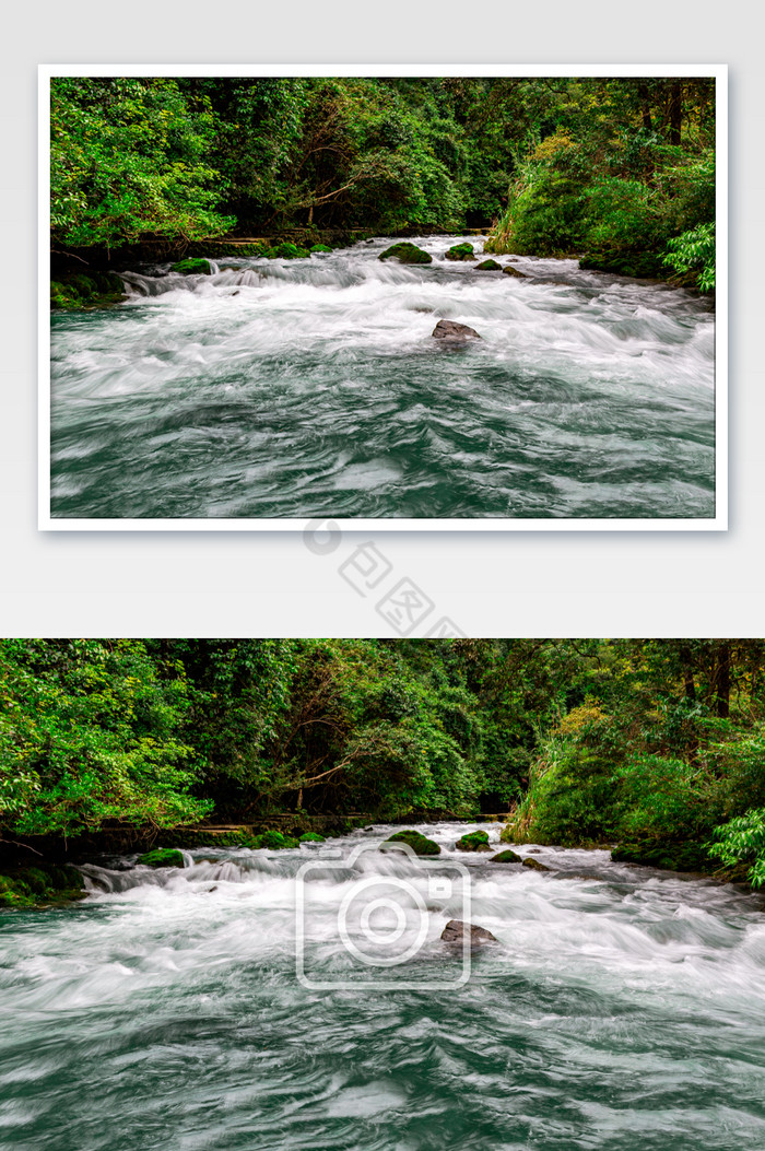 贵州小七孔森林瀑布流水图片图片