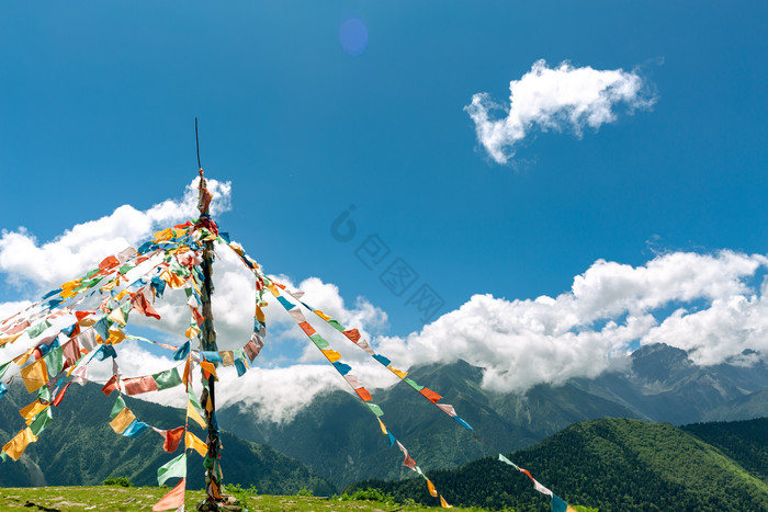 四川四姑娘高山雪山经幡图片