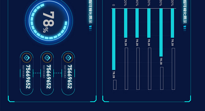可视化深色科技风酷炫数据超级大屏界面