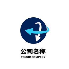 通用型蓝色箭头球形logo