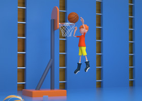 卡通男孩篮球健身运动ip形象