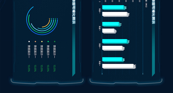 科技感深色酷炫数据可视化界面数据超级大屏