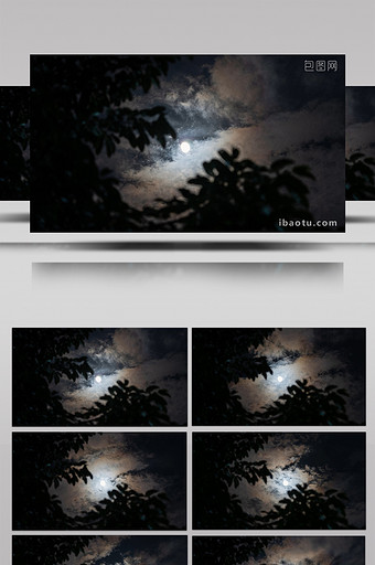 自然简约夜晚天空月亮云层移动变化延时图片