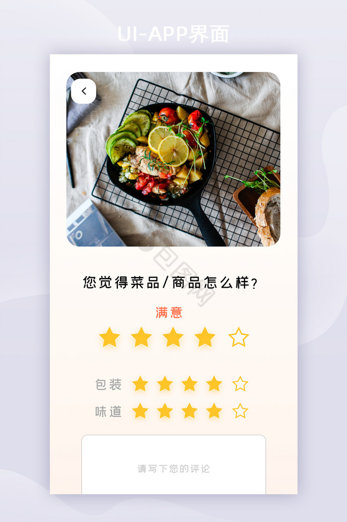 简约评分美食外卖点餐APP移动界面UI图片