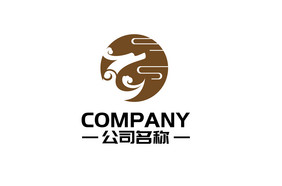 古典玉佩祥云龙元素组合通用logo