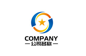 太极旋转星环元素组合通用logo