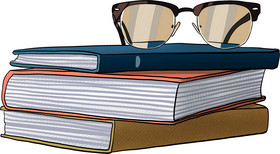 教师节书本和眼镜