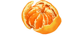 手绘白露季节橘子水果元素