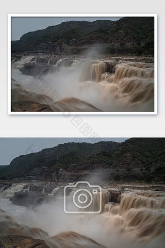 自然风景山西临汾壶口瀑布慢门摄影图片