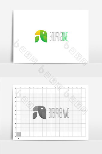 绿色夏天小鸟动物图形通用logo图片