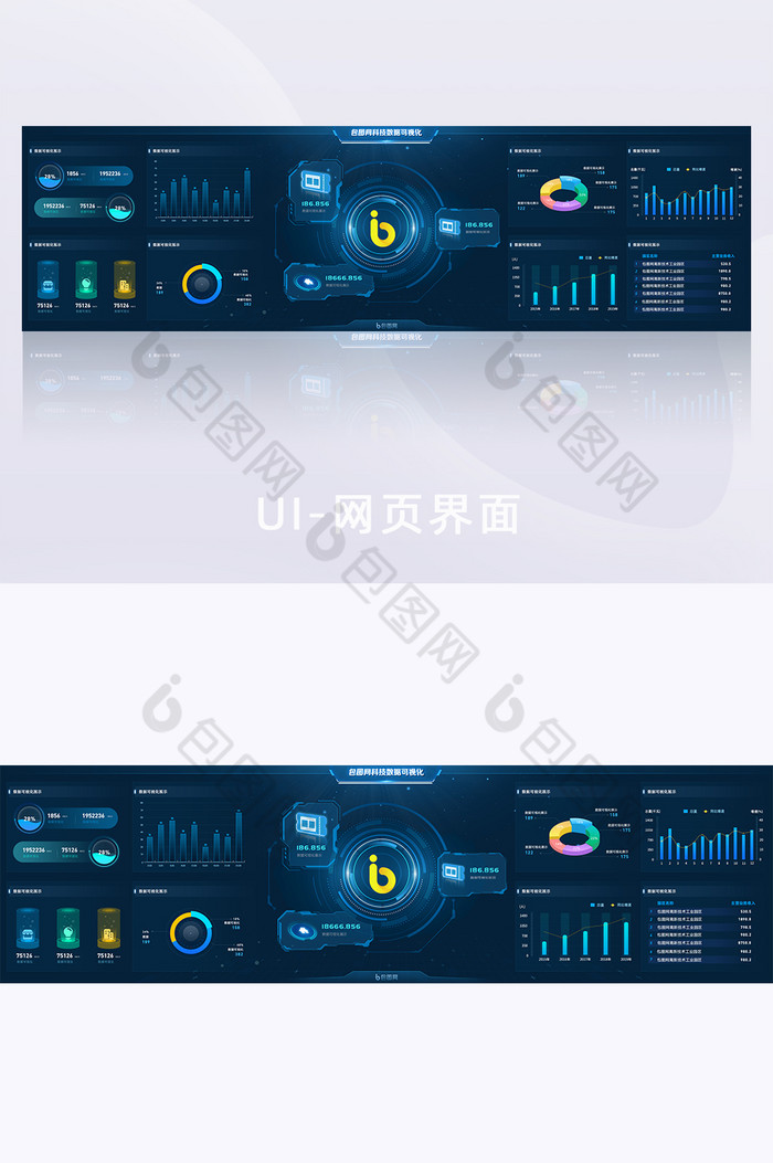 科技感数据可视化展示超级大屏炫酷科技框图片图片