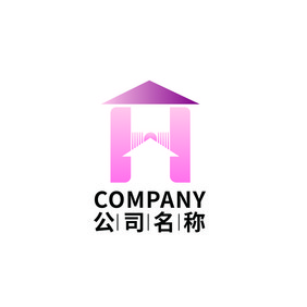 创意粉色字母Hlogo