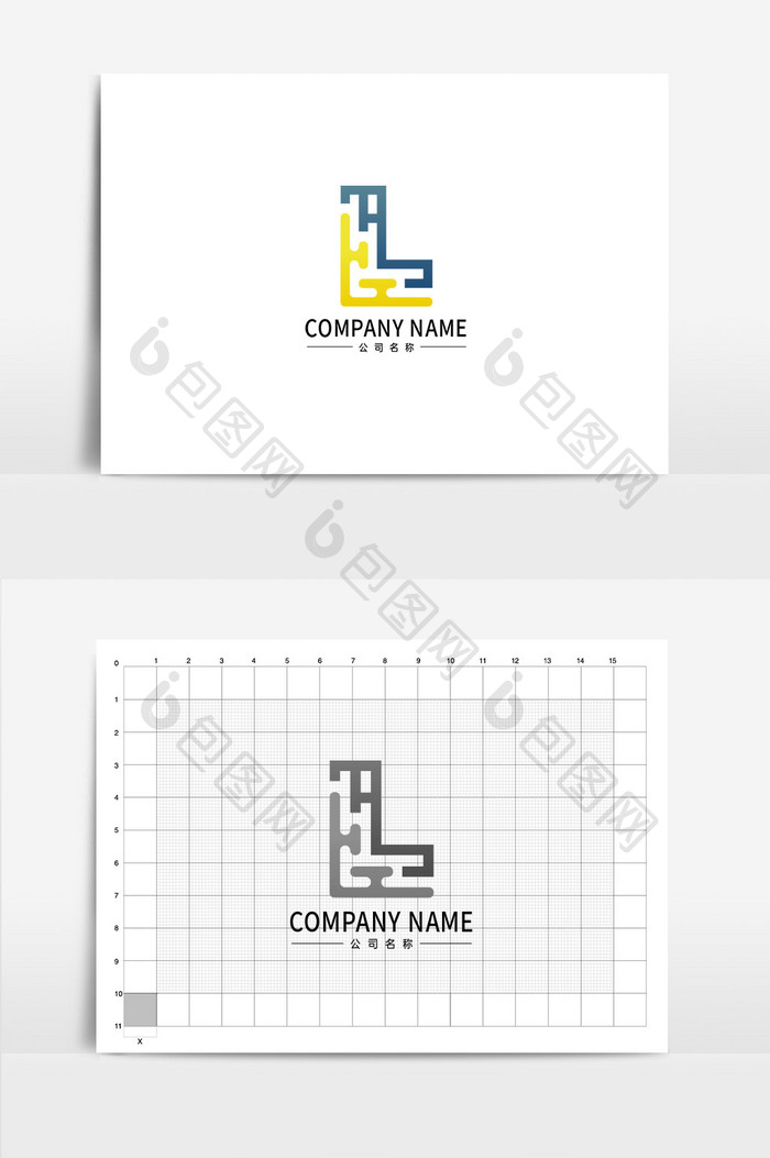 创意双色字母L企业logo