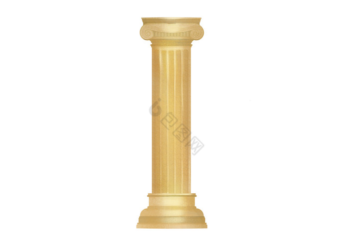 金色罗马柱石膏图片