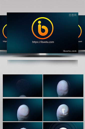 科技大气指纹解锁片头片尾pr模版图片