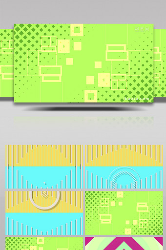 创意几何组合拼贴视频背景图片