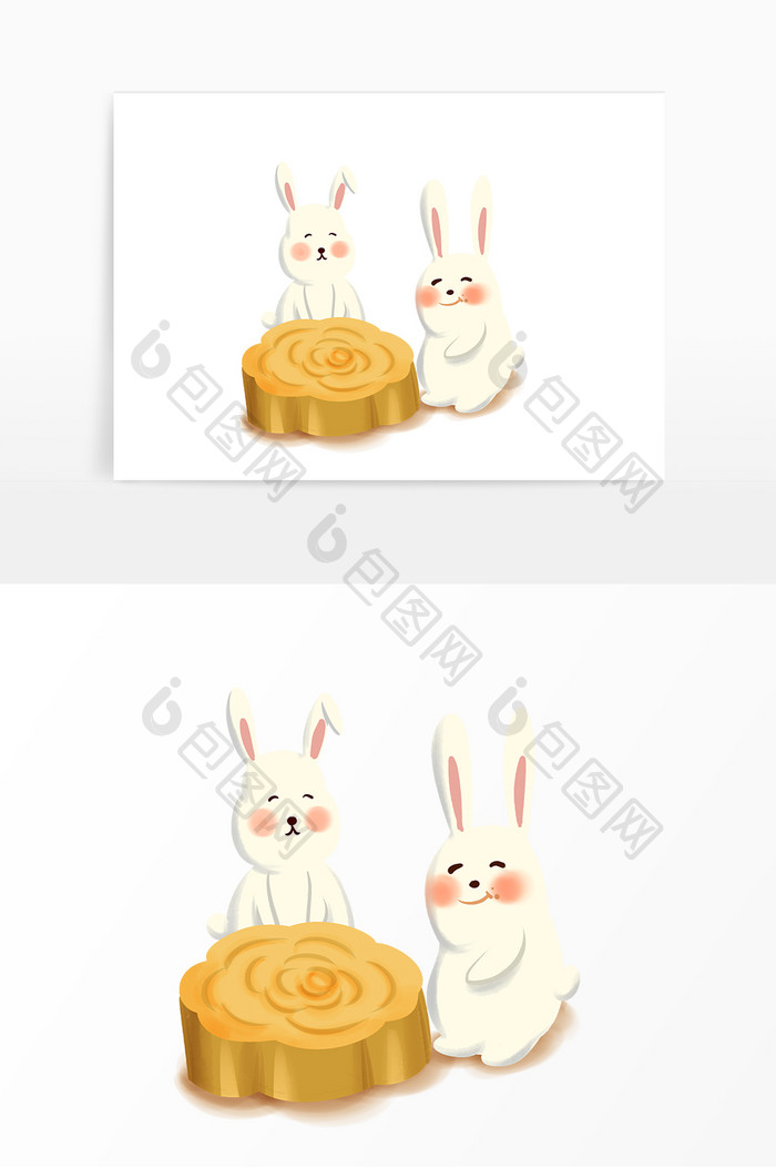 中秋节吃月饼兔子表情包