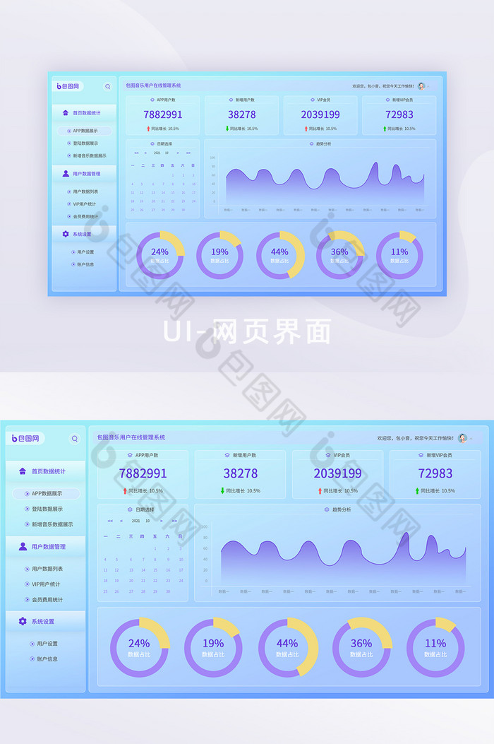 网页后台玻璃拟态网页图片