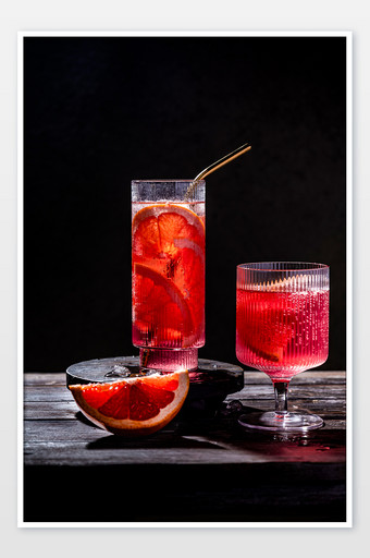 夏日常见节气西柚西瓜果汁饮料美食茶水饮料图片