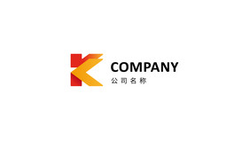 暖色几何字母K型logo