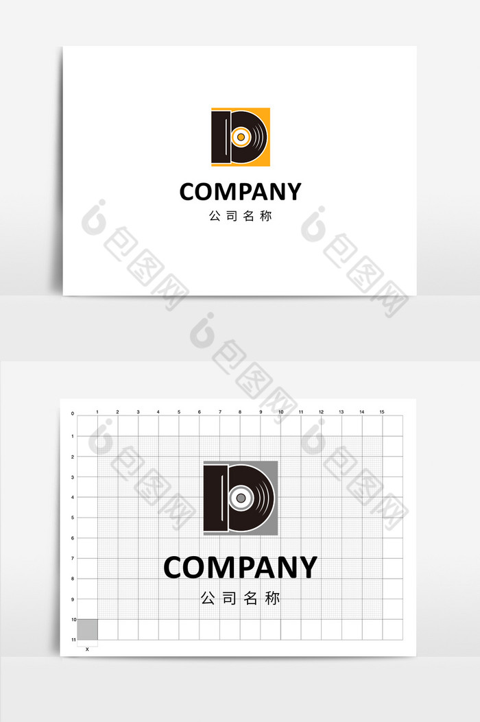 黑胶唱片字母D型logo图片图片