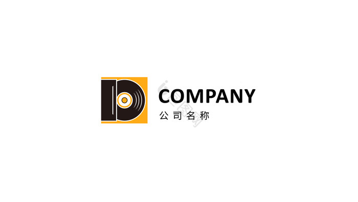 黑胶唱片字母D型logo图片