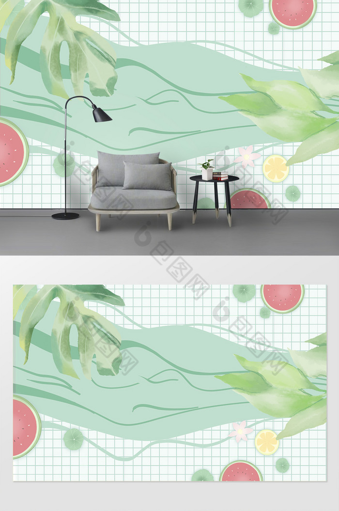 热带植物夏季背景墙图片图片