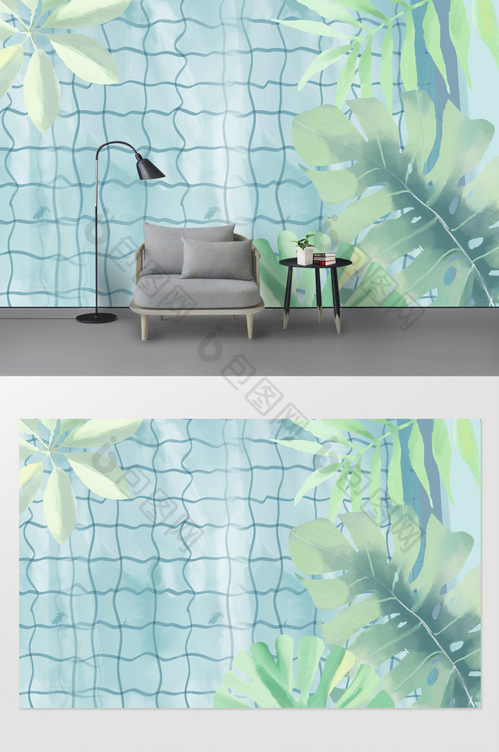 热带植物叶子夏季背景墙图片图片