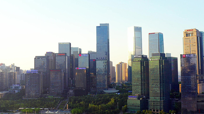 重庆城市大气航拍CBD建筑视频