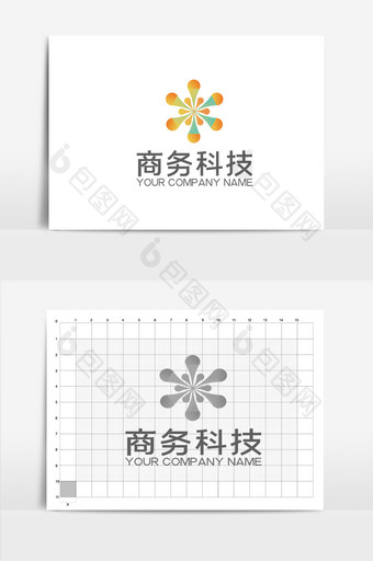 炫彩清新绿雪花魔术棒商务通用logo图片