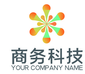 炫彩清新绿雪花魔术棒商务通用logo