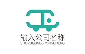 绿色动物犀牛车行字母LOGO标志