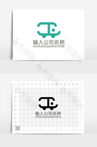 绿色动物犀牛车行字母LOGO标志图片