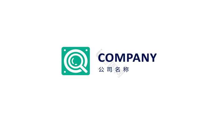 放大镜字母Q型logo图片