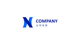 蓝色渐变字母N型logo