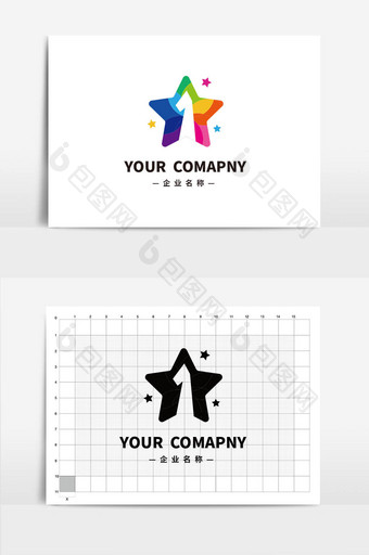 彩色星星通用企业logo标志图片