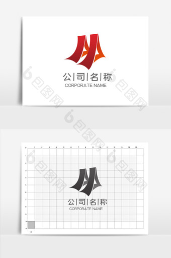 红色大气字母M帐篷户外运动LOGO图片