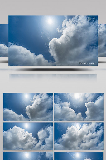 自然壮丽夏季晴空万里天空云层快速流动延时图片