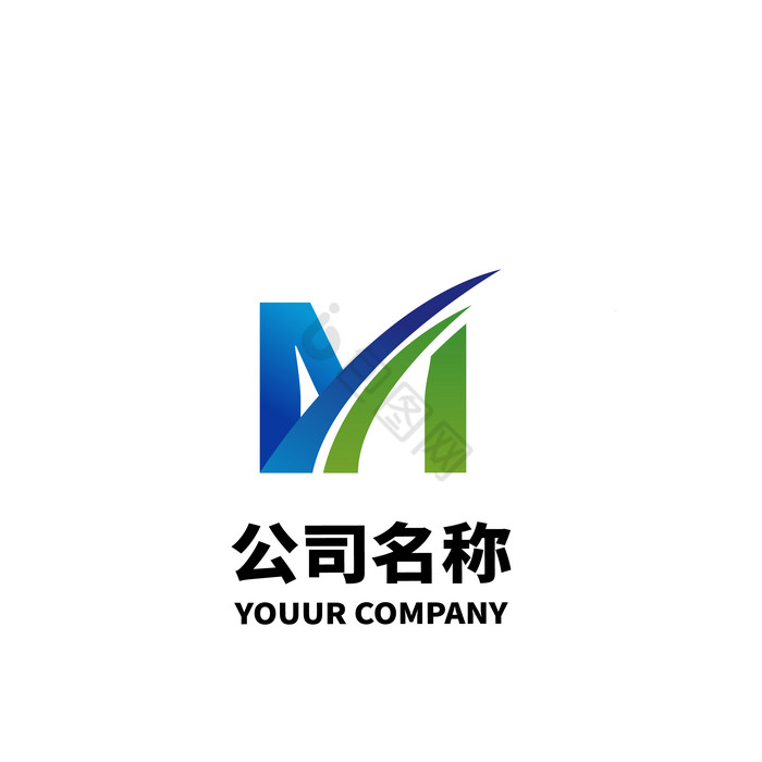 M字母logo蓝绿logo
