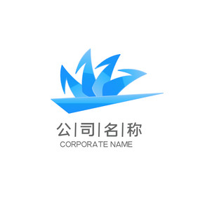 蓝色质感抽象啄木鸟通用型商务logo