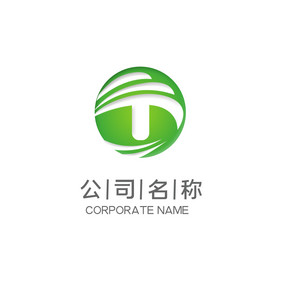 绿色圆形字母T创意农业LOGO