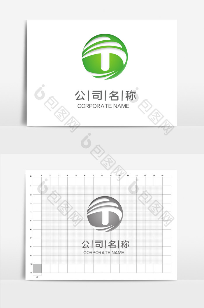 绿色圆形字母T创意农业LOGO