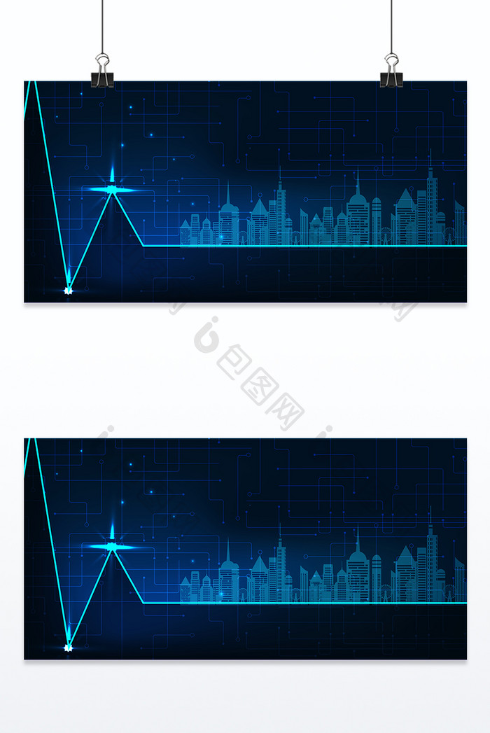 科技风城市效果背景