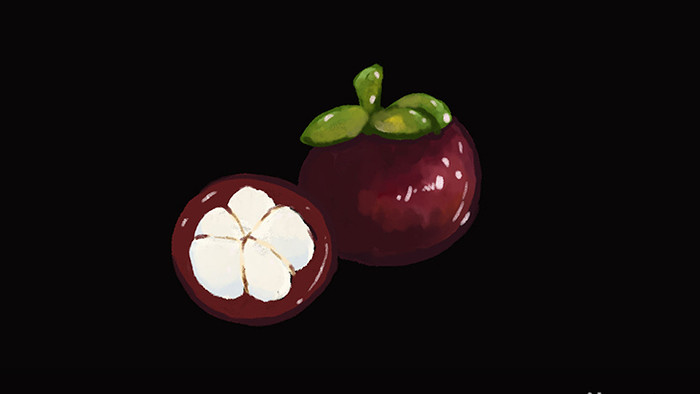 水彩写实美食食物类水果类山竹mg动画