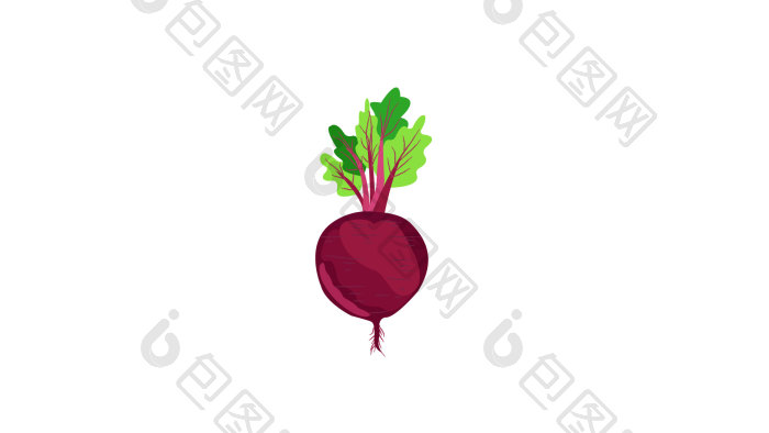 简单扁平画风食品类甜菜根mg动画